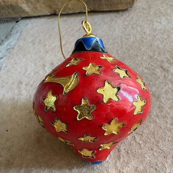Vintage Cloisonne Bird Design Bulb Shaped Christmas Ornament - Picture 4 of 7